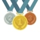 Medals from gold, silver and bronze